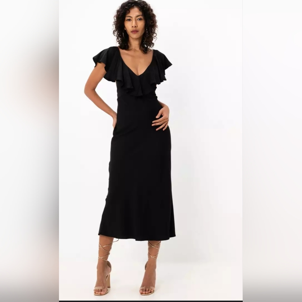 Asos Designs Frill Plunge Dress